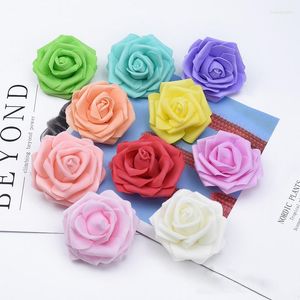 Decorative Flowers 50PCS 7cm PE Simulation Roses Multicolor Artificial Bubble For Home Wedding Party Gift Decoration