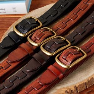 Belts Personalized Fashion Trend Woven Belt Male Leather Pin Buckle Cowhide Youth Retro Handmade Trouser