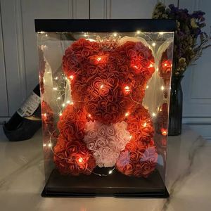 Rose Bear Gift Creatal Immortal Flower Walentynki Daj grilfriends