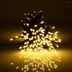 Stringhe 22 m Stringa di luce a led 200 LED ad alta tensione Spina UE / USA Luci natalizie Decorazione per lampada con cavo verde per esterni