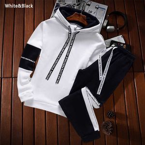 Men's Tracksuits Sweatshirt Sets PulloverTrousers Tracksuit Piece Pant Plain Streetwear Boy Hoodies Joggers Suit Male Clothing Promotion G221010