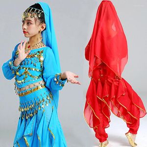 Stage Draag Set Girl Belly Dance Costume for Kid Long Sleeve Costumes Children Performance Dancing