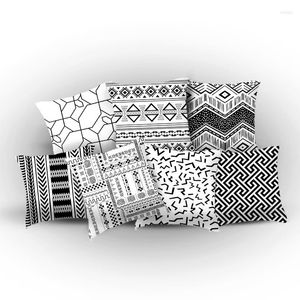 Pillow Black And White Geometric Abstract Pillowcase Custom Modern Minimalist Car Sofa Square Cover Special