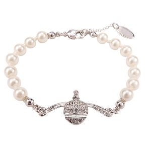 Bracelets de charme Saturn camada Pearl Queen Vivi Bracelet com Lagosta de lagosta do logotipo Bulbas de luxo de luxo Cjeweler Bijoux para homens