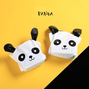 Present wrap 50sts söt tecknad panda väska födelsedag bröllop fest gynnar och gåvor efterrätt kaka godis kakor barn barn dag 7d