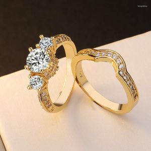 Ringar klusterringar 14k guld peridot diamantring set smycken för kvinnor anillos de bizuteria mujer ädelsten bijoux femme män