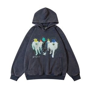 Vintage Hoodie Streetwear Grunge Erkekler Baskı Punk Gotik Kapüşonlu Sweatshirt Harajuku Moda Sıradan Gevşek Kazak Çiftler