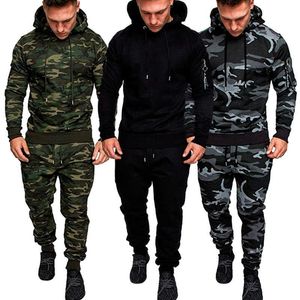 Männer Trainingsanzüge Camouflage Armee Kleidung Lässige Hoodies Jogginghose 2 Stück Trainingsanzug Männlichen Top Hose Sport Anzug G221007