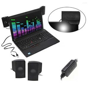 Комбинированные динамики мини -портативный USB -стерео звуковой бар Black Clip Music Player для ноутбука MP3 Мобильный телефон питание