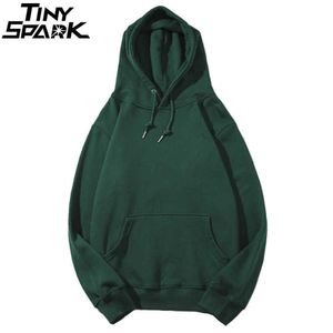 Herrtröjor tröjor vanligt gröna hoodie män pullover höst 2022 streetwear koreanska hajuku hooded casual svart vit g221008