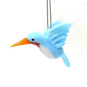Dekorativa figurer Murano Glass Hummingbird Mini Figurine Craft Ornament Hängande söt fågel Tiny Staty Pendant Home Garden Easter Decor