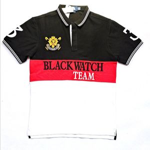 Hochwertiges schwarzes T-Shirt aus 100 % Baumwolle mit europäischem und amerikanischem Revers, geeignet für Herren-Stickdesigns S-5XL