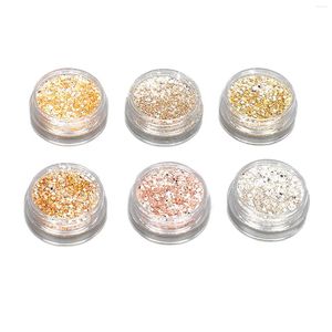 Nail Gel Holographic Glitter Art Sequins 6 färger för Salon Home