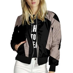 Kadın Ceketleri Günlük Sokak Stili Ceketler Kadın Bahar Sonbahar Temel Baskı Bombacı Fermuar Katlar Moda Uzun Kollu Kadın İnce Dış Çekimler T221008
