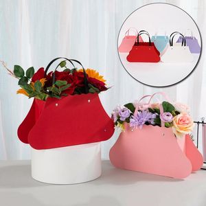 Present Wrap Kraft Flower Paper Bags Packing Bouquet Flowers Wrapping Gift Boxes Handv￤ska f￶r alla hj￤rtans dag br￶llopsfest blomsterhandlare