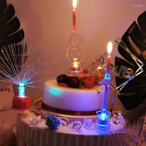 Festive Supplies C Luminous Numbers With Threaded Candles Birthday Cake Decoration Transparent Flashing Party Children's First