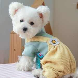 Hundkl￤der Cat Par Par Sweet Style Winter Jumpsuit For Dogs Clothes Puppy Teddy Dress