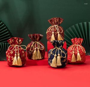 Подарочная упаковка в стиле стиль свадебные поставки китайская вечеринка одолжение кондитерской коробки с ручной творческой тканью праздничным SN4242