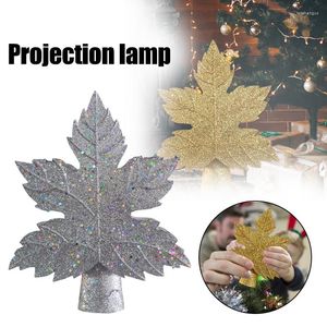 Juldekorationer träd toppare upplyst med LED vacker roterande snöflingeprojektor för heminredning NW