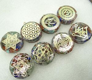 Colliers pendants en pierre naturelle Améthystes rétro colorés colorés chakra