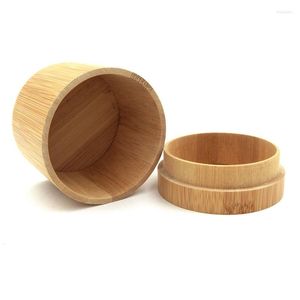 Смотреть коробки винтаж круглая деревянная коробка Pure Bamboo Wood Men's Women's Herse Drail Display Подарок Reloj