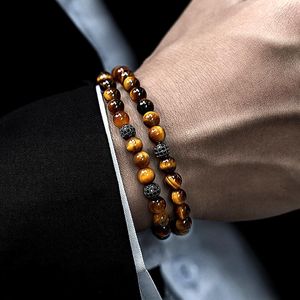 Charm Bracelets 2022 Trendy Classic Round Disco Ball Bracelet For Men Pave CZ 6mm Natural Stone Jewelry Gift