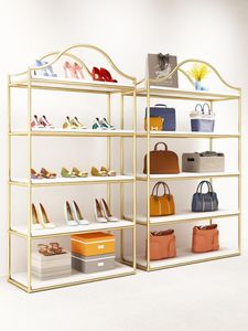 Juldekorationer skonbutik Rack Display Stand Floor-Type Multi-Layer förvaringsskor hyllan