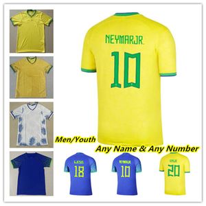 Camisas de futebol PAQUETA BRASILS NERES 2022 Camiseta de futbol CASEMIRO G.JESUS P.COUTINHO L.PAQUETA T.SILVA PELE MARCELO MARQUINHOS VINI JR. Conjuntos de uniformes infantis masculinos