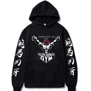 هوديز الرجال للبلوزات الأنيمي Baki Hanma Yujiro print pullover harajuku sportswear اليابانية مانغا الهيب هوديي G221008