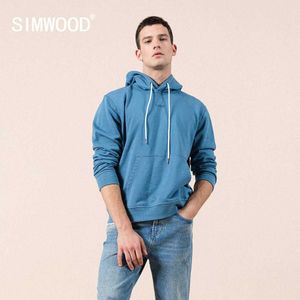 Men's Hoodies Sweatshirts SIMWOOD 2022 Autumn New Men Hooded Print 100% Cotton Sweatshirt Jogger Tracksuits Plus Size Brand Clothing SJ12035 G221008