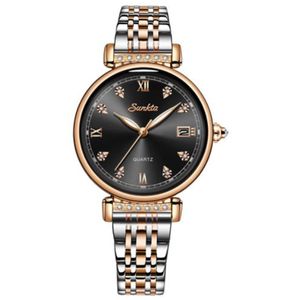 2023Women's Uhren Edelstahl Einfacher Stahlband Quarz Bewegung Fashion Diamond Watch
