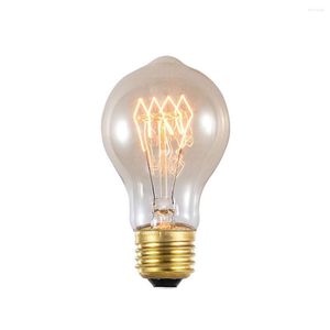 Dimning 4W Yellow Warm A19 E27 LED SPIRAL EDISON BULB 40W Antik vintage lamplig gl￶d