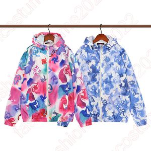 Women Hoodies Monogrames Color-block Parka Pixel Jackets Men Full Printed Highstreet Harajuku Jackets Outdoor Windproof Hip Hop Reversible Coats Men Clothing 002