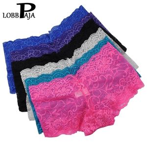 Lot 6 PCS Women Boxers Underwear Sexy Full Lace French Panties Shorts Boyshort Ladies Knickers Intimates Lingerie M L XL XXL 220512