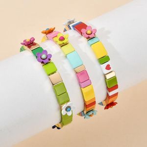 Braccialetti con ciondoli Fiore Stretch Bracciale largo Donna Primavera Carino Polsino Moda Matrimonio Gioielli da sposa Regali Colore Casa Giardino Femme Ciliegia