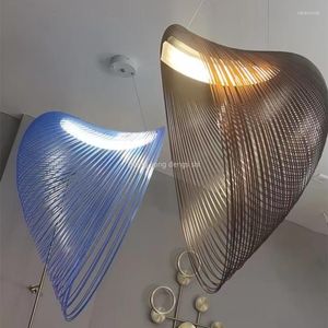 Hängslampor Myggrökljus akrylfärgad led mode ljuskrona för sovrum vardagsrummet belysning fixtur
