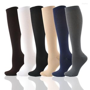 Sports Socks High Elastic Compression Leg Support Stretch Stockings Nylon Basketball Running Soccer Football Cycling