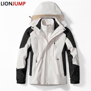 Jackets masculinos, ao ar livre, traje ￠ prova d'￡gua feminino de duas pe￧as de 3 em 1 em 1 de espessura que quente camping breakbreaker de inverno casando de vento 221008