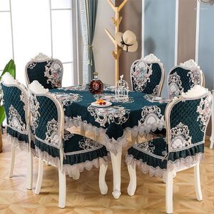 Table Cloth Chair Cover Lace Embroidery European Chinese Dining Cushion For Living Room Decor Coffee Square Round Tablecloth