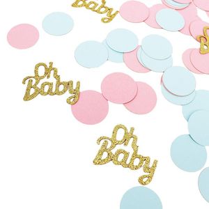 Parti Dekorasyonu 150pcs Mavi Pembe Bebek Duş Masası Konfeti Cinsiyet Göster Babyshower Dekorasyonlar Erkek Kız Doğum Günü Dekoru