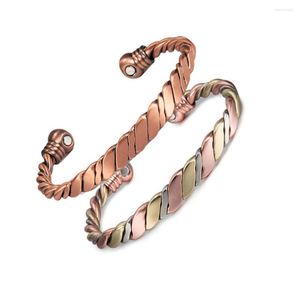 Braccialetto con magnete in rame intrecciato Braccialetto Regolabile Artrite Salute Braccialetti puri per alleviare il dolore Bracciale aperto Energia Donna