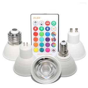 GU10/GU5.3/E27 RGB LUZ LED LED LUZ 16 CORES MUDANÇAS SPOTLEFT AC 85-265V 5W LAMP REMOTE Controller