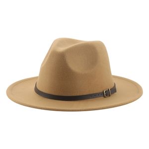 Fedoras Hat Hats for Women Felted Caps Mulheres Mulheres Banda de Cinturão Sólida Casual Casual Luxo Preto Mulheres Brancas Fedora Hat Chapeau Femme