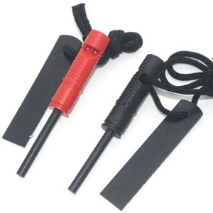 Utomhus Gadgets Firestarter 2 i 1 Emergency Whistle Survival Camp Rod Flint Fire Starter Multi-Tool Striker EDC Gear