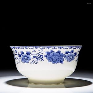 Bowls 4.5 Inch Jingdezhen Bone China Noodle Ramen Blue And White Porcelain Bowl Ceramic Rice Utensils Tableware