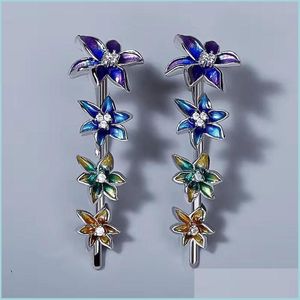 Stud Stud Tassel Long Section Ladies 925 Sier Earrings Handmade Enamel Epoxy Jewelry Elegant Jewelrystud Drop Delivery 2021 Bdesybag Dhxoc