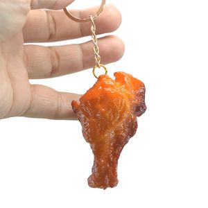 PVC Simulated Food Keychains Orleans Roasted Wing Chicken Leg Pendant Keychain Toy Model Key Chain Keyring