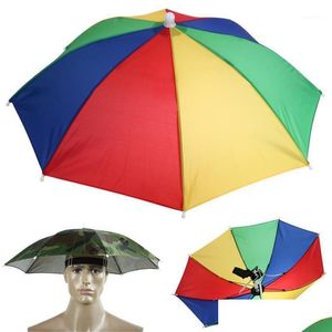 Umbrellas Umbrellas Foldable Umbrella Hat Cap Headwear For Fishing Hiking Beach Cam Head Hats Hands Outdoor Sports Rain Gear Jycxhome Ots5X