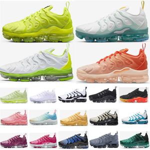 Men TN Plus Running Shoes Triple Black Aurora Green Ice Blue Noble Midnight Navy White Volt Silver Tennis Ball Since 1972 Atlanta Sport Trainers Game Royal Sneakers