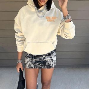 Womens Hoodies Sweatshirts Letter Print Fleece Hooded Sweatshirts Women Autumn Winter Solid Long Sleeve Pockets Loose Casual Hoodies Streetwear Tops 221010